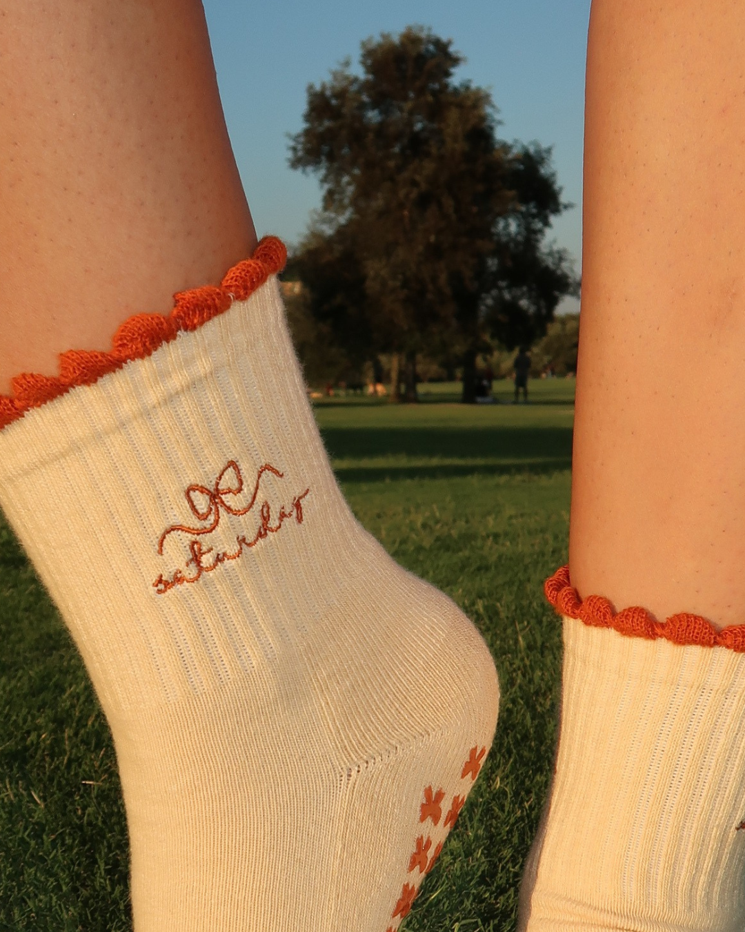sunset saturday grip socks