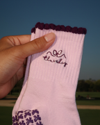 purple thursday grip socks