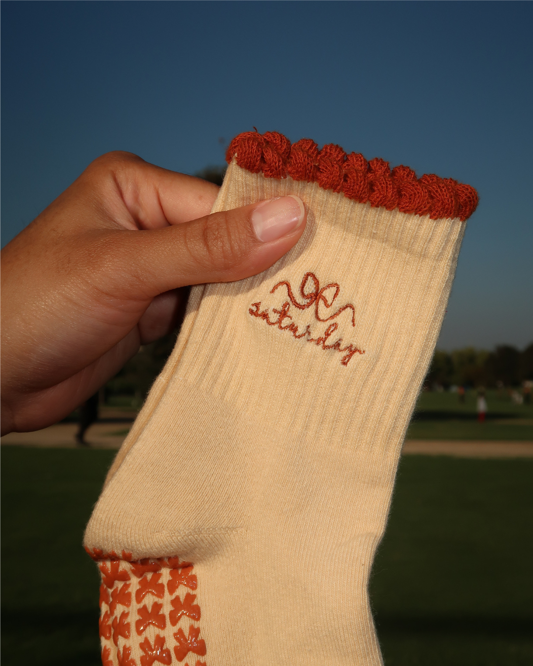 sunset saturday grip socks